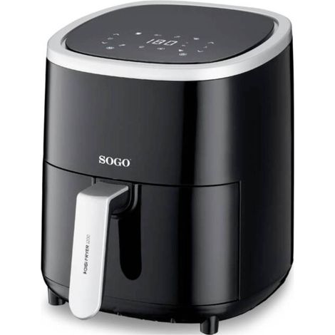 SOGO Human Technology FRE-SS-10865 Friggitrice ad aria calda 3.5 l 1200 W Nero, Argento