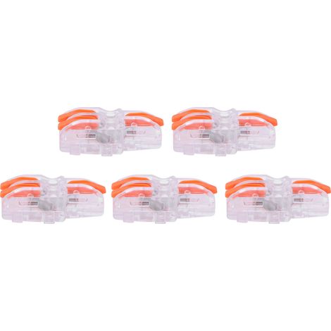 20 connecteurs rapides pour fils, 1 entrée, 2 sorties, bornier transparent de type T pour conducteurs SPL-F12 (orange) (1/5)