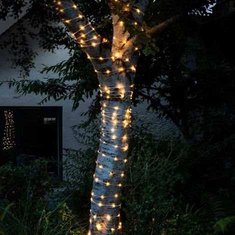 Guirlande lumineuse 400 leds blanc froid - solaire et secteur (1/3)
