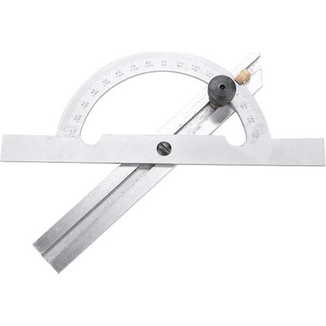 Rapporteur 0-180 degrés Rapporteur à tête ronde réglable en acier au carbone 100 x 150 mm Goniomètre Angle Finder pour tous les types de mesures d'angle (1/5)