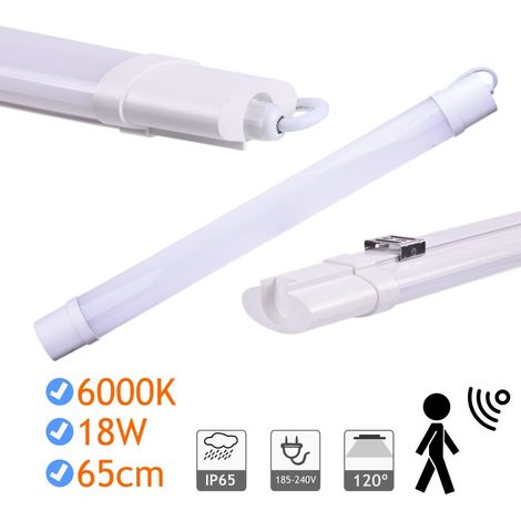 Jandei Regleta led estanca IP65 650 mm 18W 6000K con sensor