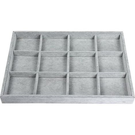 Plateau de rangement pour bijoux en velours, présentoir pour pendentifs et accessoires (1/4)