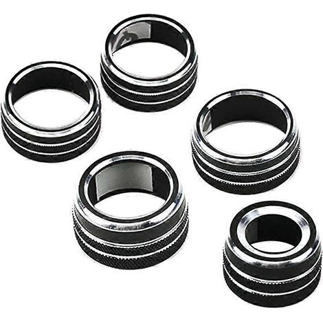 Lot de 5 boutons de console centrale en aluminium pour Toyota Camry 2018 XV70 : garnitures décoratives pour la climatisation, l'audio, les fonctions et les rétroviseurs. (1/5)