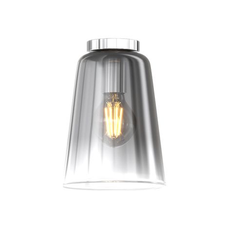 Plafoniera Contemporanea Shaded Metallo E Vetro Cromo 1 Luce E27 (1/4)