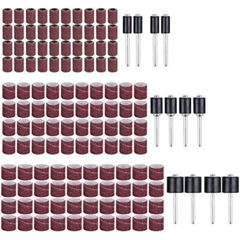 FENOPLASTICAPonçage Tambour Ponceuse Ongles Manchons Embout Emeri (132pcs) Contient des Bandes de et Tambours Mandrins en Caoutchouc - (1/5)