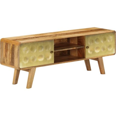 Meuble TV Banc TV Armoire TV Bois de manguier massif 120x30x45 cm (1/5)