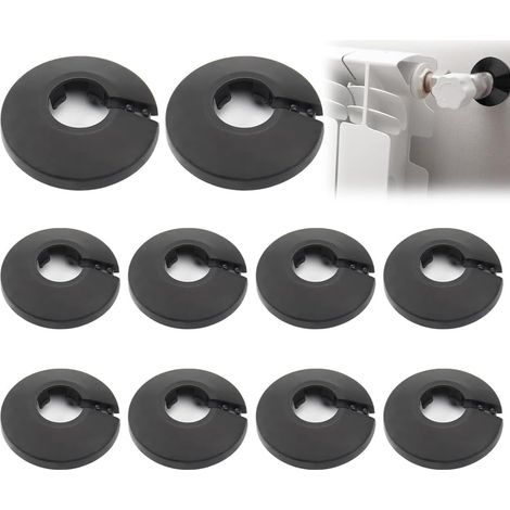 Sollbry – Lot de 10 rosaces simples pour radiateur – Cache tuyau 16mm – Installation facile – Plastique résistant aux hautes températures (1/5)