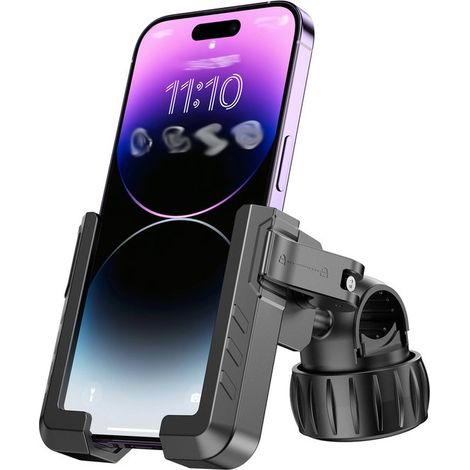 Supporto per telefono da moto，supporto per telefono da manubrio，adatto per iPhone 17/16/15/14/13 Pro Max e 13，telefoni da 4,7 a 7,2 pollici，nero (1/5)