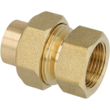 Raccord à braser en laiton rouge 15 mm x 1/2’’ F/FF étanchement conique