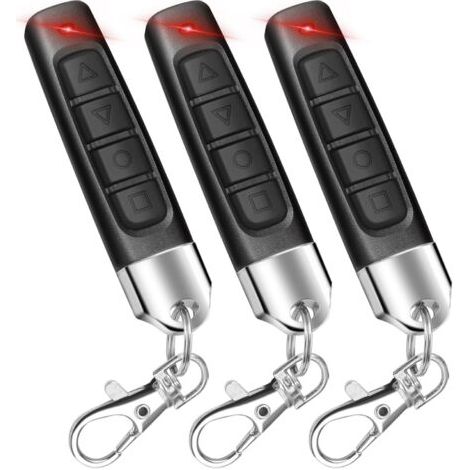 BUNTHAUS 3Pcs Telecommande Portail 433MHz, Télécommande Porte de Garage sans Fil, Duplicateur Porte de Garage Portable Jusqu'à 50 m de Distance, Clonage Garage Porte Telecommande Clés à 4 Boutons (1/5)