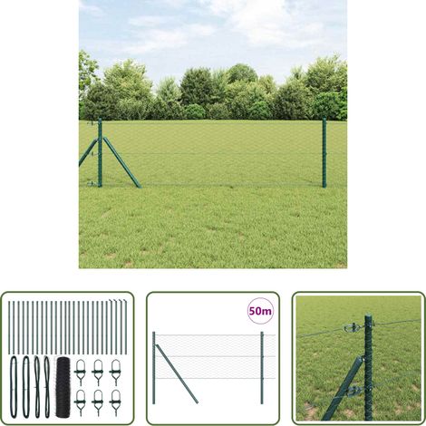 vidaXL Sécurité extérieure - Poteau de clôture. Gris 50 x 0,6 m (maillage 36 mm) (1/5)