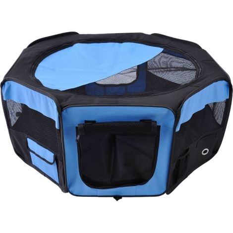 Portable Pet Playpen for Cats,Dogs,Puppies,Rabbits,and Guinea Pigs-Indoor Outdoor Use-90x41 cm,Blue (1/5)