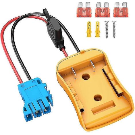 Adaptateur de batterie 20 cellules compatible avec les voitures jouets électriques, avec connecteur de faisceau de câbles, fil 12AWG, fusible 40A. (1/5)