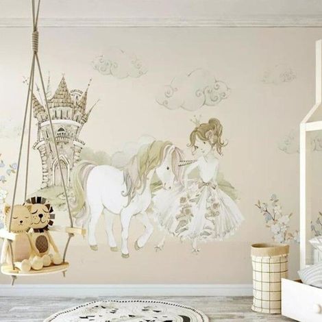Papier Peint Enfant - Conte de Fée et Licorne Magique - 150 x 250 cm (1/2)