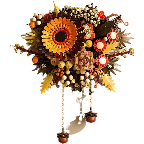 Nordisches, kunstvolles Wandblumenarrangement – Premium-Dekorationsgeschenk für Frauen – Modulares Ausstellungsstück – Florales Kunstwerk zur Wanddekoration (1/5)