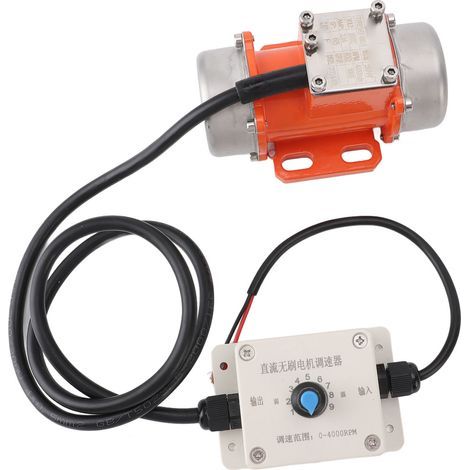 Moteur de Vibration de vibrateur de béton avec contrôleur de vitesse, DC 24V, sans balais, en alliage d'aluminium IP65, électrique, 50W (1/5)