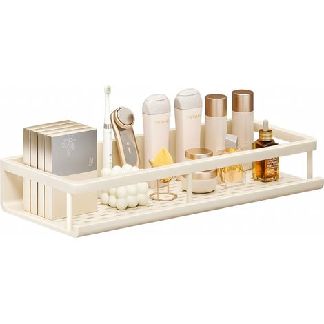 Estantería de pared de baño con escurridor blanco crema 30 cm (1/5)