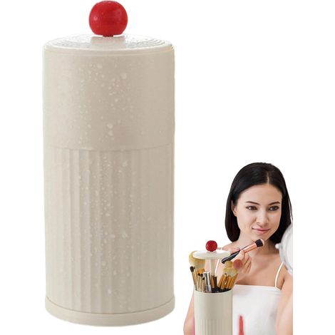 Organisateur de pinceaux de maquillage Levage Automatique Étanche Grande Conteneur Pinceaux Maquillage Anti-Poussière Anti-Poussière Pour Coiffeuse Salle De Bain Rangement Soins (1/5)