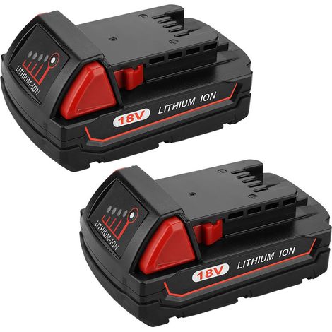 Powerwings – Batteries M18 18V 3000mAh – Lot de 2 batteries lithium – Compatible avec outils Milwaukee M18 – Charge rapide et durable (1/5)