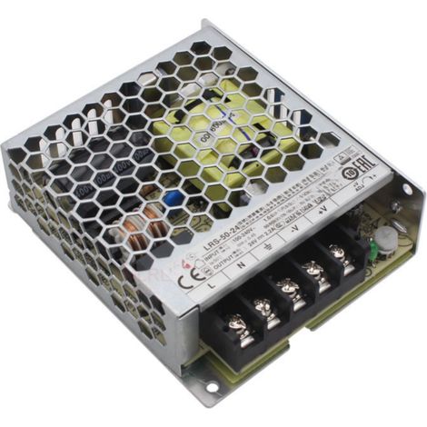 Fuente de alimentación conmutada BERM con LED, tensión ajustable y protección contra sobrecarga, 50 W, 85-264 V CA, LRS-50-24 (1/5)