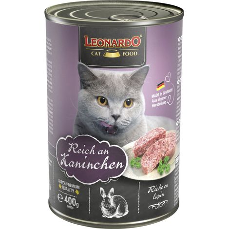 Leonardo Reich an Kaninchen 400 g Nassfutter Katze