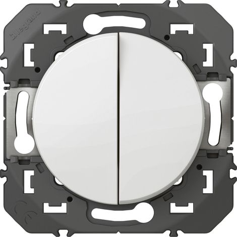 LEGRAND - Interrupteur ou va-et-vient 10AX + bouton poussoir 6A dooxie - finition blanc