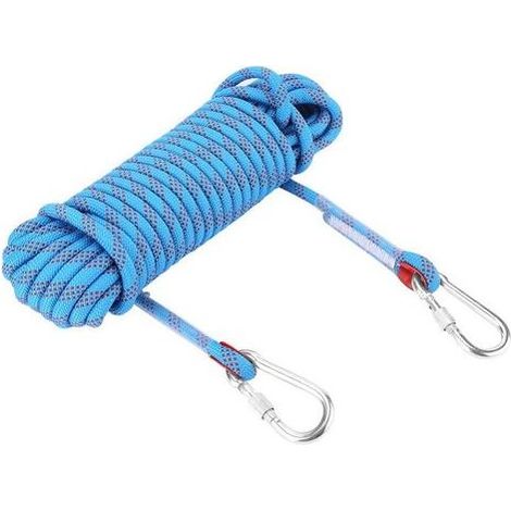 TAISHENGDA-Sicherheitsseil für Outdoor-Klettertouren, reißfestes Bergsteiger-Rettungsseil, 12 mm Durchmesser, geeignet zum Wandern (Blau, 10 m) (1/5)