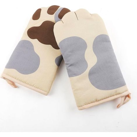 Bardusch 1 Paire de Gants de Cuisine Anti Chaleur en Griffe de Chat Gants à Four en Coton Résistant à la Chaleur 15 x 26 x 2,5 cm (1/5)