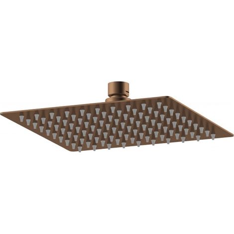 Nuie Square Fixed Shower Head 200mm x 200mm - Brushed Bronze (1/2)