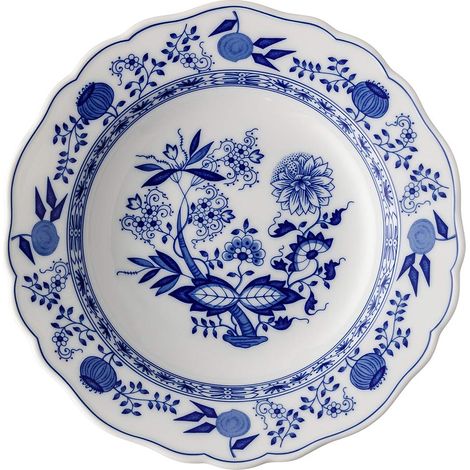 Assiette avec Aile Creuse Porcelaine Bleu 23 cm (1/2)