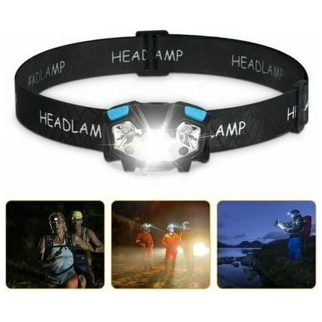 Longziming LED Headtorch 5000 Lumens LED Work Light Motion Sensor Headtorch USB Rechargeable Waterproof Work Light 5 Lighting Modes Headtorches Adjustable Head Strap and (1/5)
