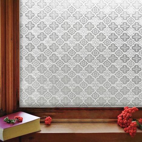 Pellicola per finestre opaca effetto vetro 3D,Pellicola statica per la privacy,non visibile dall'esterno (45 x 200 cm) (1/5)