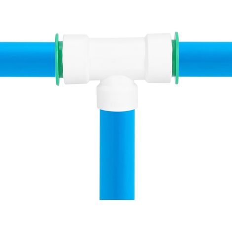 Raccord en T pour tuyau d'eau en plastique PPR de 32 mm, à emboîter, avec filetage femelle 3/4". (1/5)