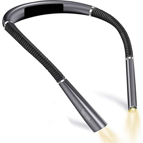 Diese LED-Leselampe zum Umhängen ist ideal zum Lesen im Bett. Sie ist wiederaufladbar, bietet drei bernsteinfarbene Lichttöne, sechs einstellbare Helligkeitsstufen, einen flexiblen Arm und einen langl