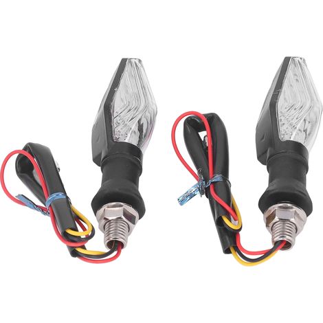 Lot de 2 clignotants LED double face 12 V pour moto, bleu et jaune, noirs (1/5)
