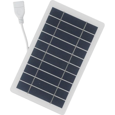 Chargeur solaire portable 2W 5V avec USB - Usage extérieur, Charge rapide de téléphone, Mini chargeur solaire pour randonnée et voyage