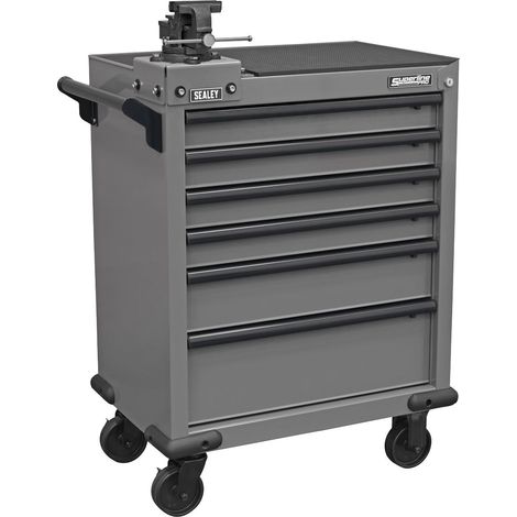 Sealey APMWS2COMBO Superline PRO Rollcab 6 Drawer SG Swivel Base 100mm Vice