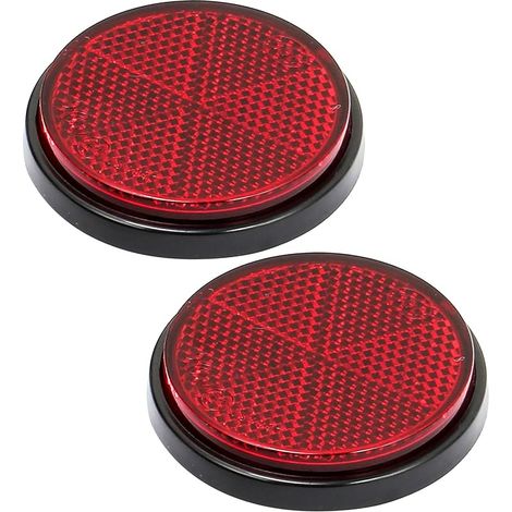 2X Catadioptre Rouge Rond Adhesif Catadioptre pour Vehicule Réflecteur Remorque Signalisation (1/5)