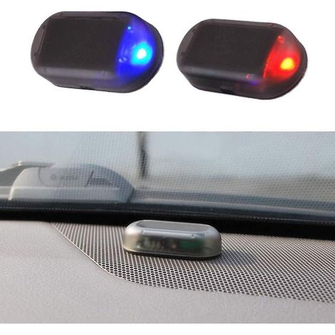 2pc-systme D'alarme De Voiture, Voyant D'alarme De Voiture Factice D'nergie Solaire Simuler Une Imitation De L'avertissement Anti-lampe Clignotant (1/5)