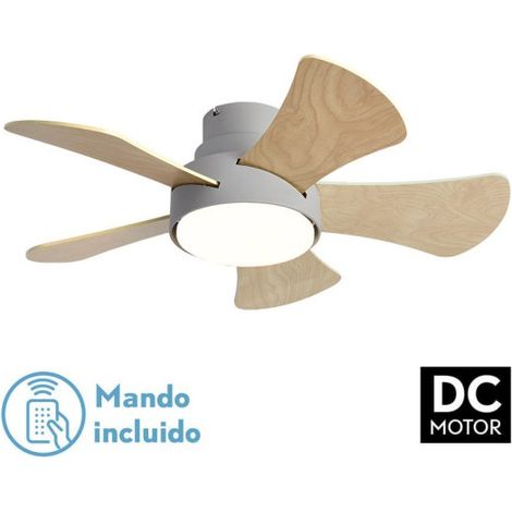 Ventilatore Gregario Grigio 25W DC 5 Pale Bianco/Faggio (1/4)