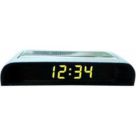 Montre de tableau de bord voiture à énergie solaire avec aiguilles luminescentes, horloge automobile rechargeable par lumière solaire pour usage nocturne, cadran précis et pratique (1/5)