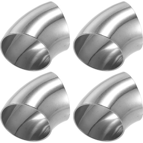 4 pcs 45 Degré Ss304 Inox Acier Echappement Coude Tuyaux 2,5" (1/5)