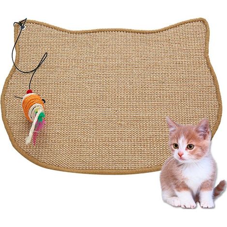 Planche de Grattage de Chat Intérieur avec Jouet pour Canapé et Tapis,Couleur d'origine,40×60cm (1/2)