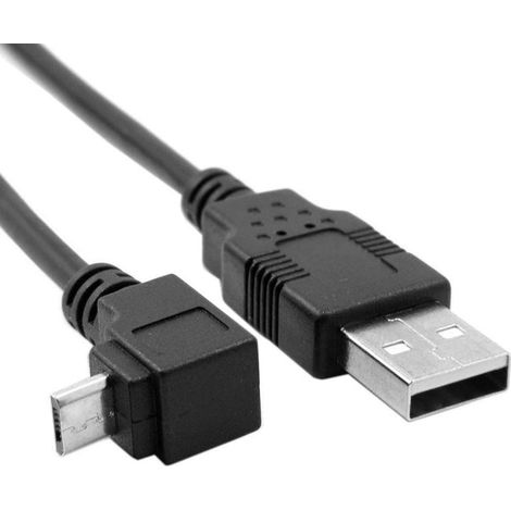Cable Micro USB carga y sincronizacion Acodado 90 grados 1.8 M Negro (1/4)