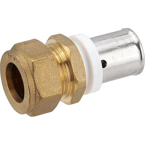 Pressfitting-Übergang 16 x 2,0 mm MV-Rohr auf Klemmverschraubung für 15 mm Kupferrohr