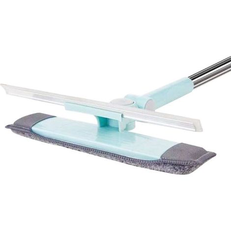 Nettoyeur de Raclette Vitre 2 en 1 Lave Vitre Telescopique Nettoyeur Vitre Rotative Extensible Rotative Manche Acier Inoxydable pour Nettoyer Les Fenêtres Hautes Les Murs Sol et Plafonds Macaron (1/5)
