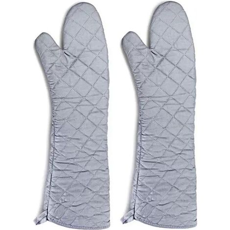 2 guantes de cocina extralargos de algodón de 58 cm, resistentes al calor, para hornear y hacer barbacoas.