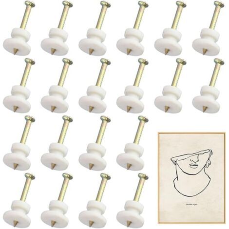 20 Pièces Crochet Mural Accroche Tableau Sans Percer Fixation Murale Sans Percer Crochets Muraux pour Cadre Photo Clous Mural pour Suspendre pour Accrocher des Tableaux (1/5)