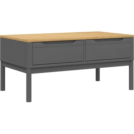 Maison Exclusive - Couchtisch FLORO Grau 99x55,5x45 cm Massivholz