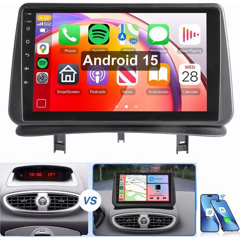 Pour RENAULT CLIO MK3 2005-2012 Carplay Android 15 Autoradio GPS WIFI 2+32G (1/5)